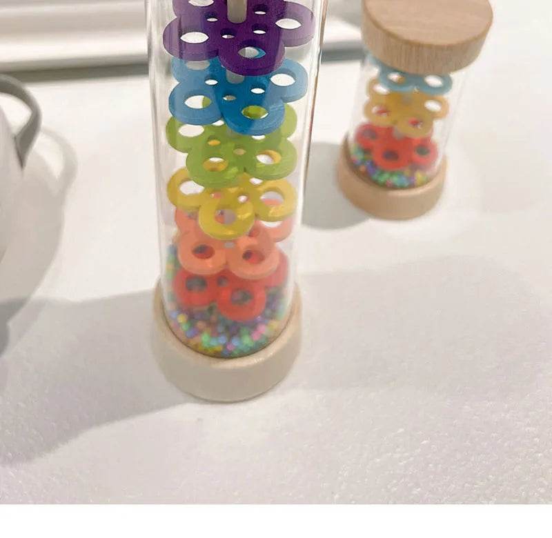 Rain Sound Tube Simulator Toy Rainbow Hourglass Sand Bell Educational Music Instrument Puzzle Kids Gift - ToylandEU
