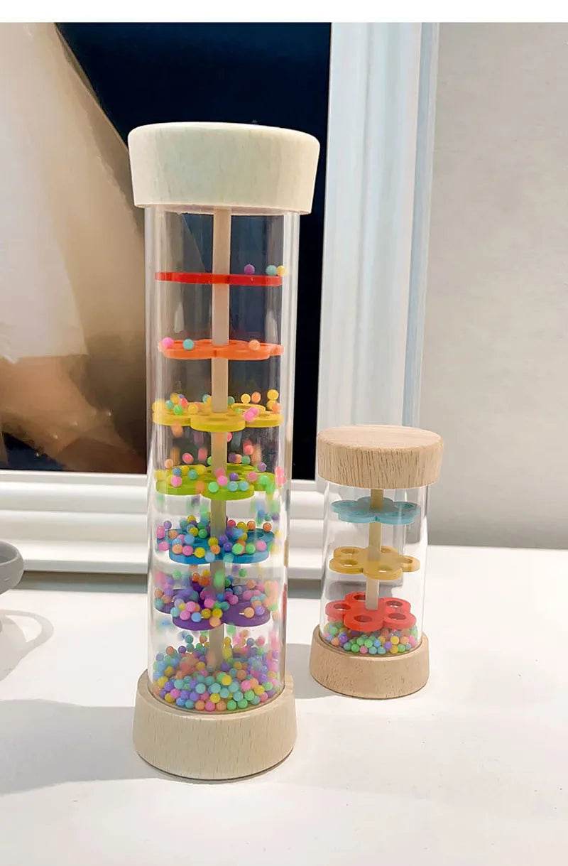 Rain Sound Tube Simulator Toy Rainbow Hourglass Sand Bell Educational Music Instrument Puzzle Kids Gift - ToylandEU