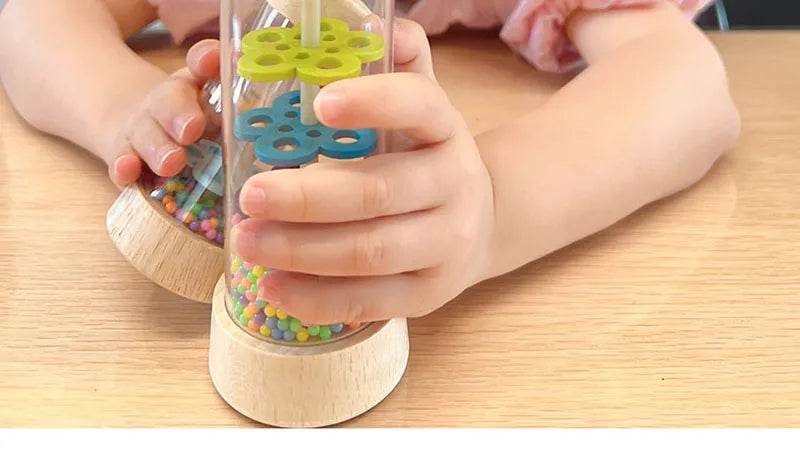 Rain Sound Tube Simulator Toy Rainbow Hourglass Sand Bell Educational Music Instrument Puzzle Kids Gift - ToylandEU