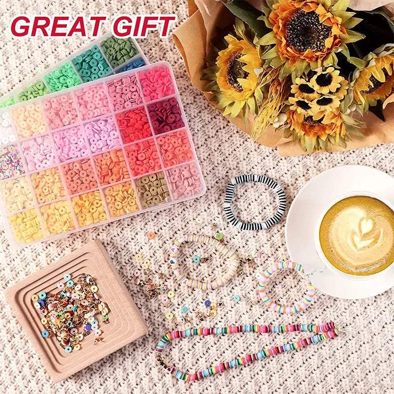 Rainbow Clay Beads Bracelet Making Kit For Easy Jewelry - ToylandEU