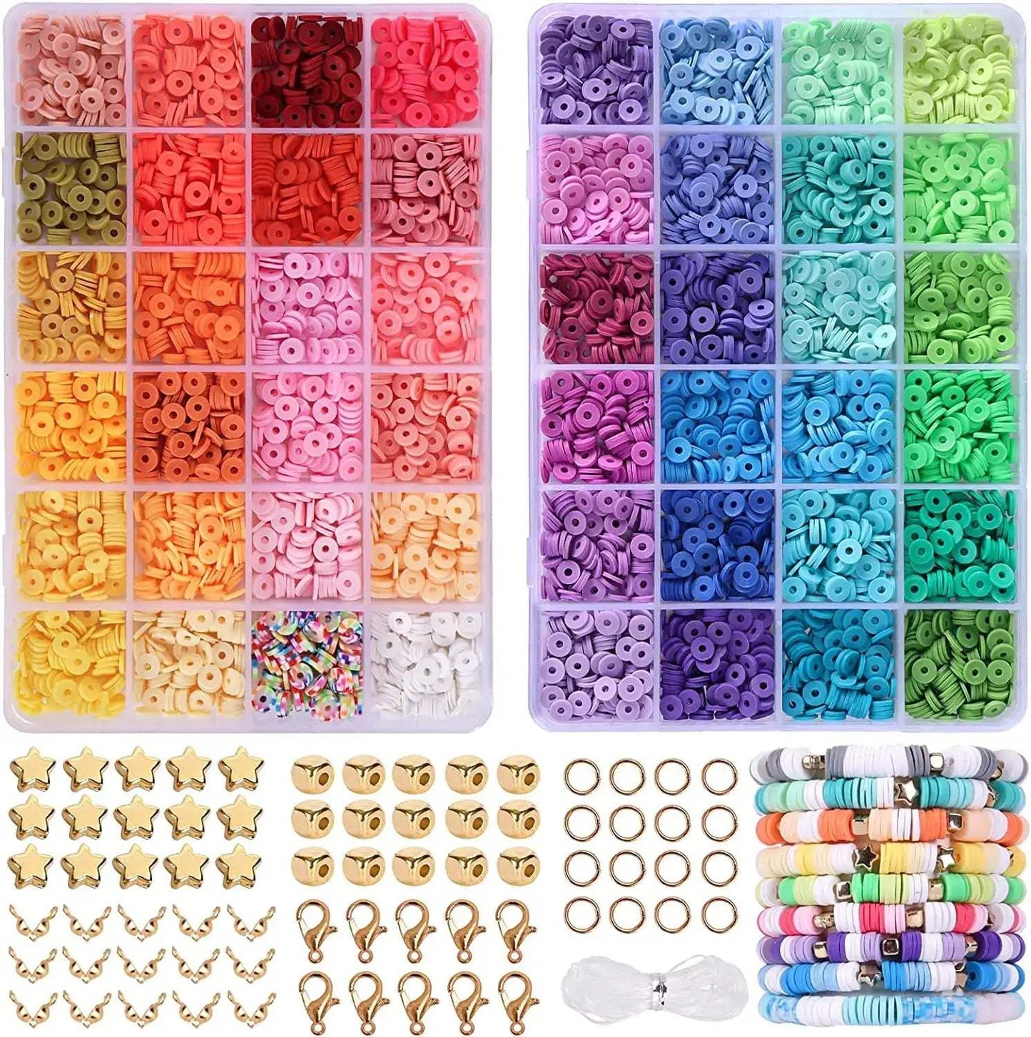 Rainbow Clay Beads Bracelet Making Kit For Easy Jewelry - ToylandEU