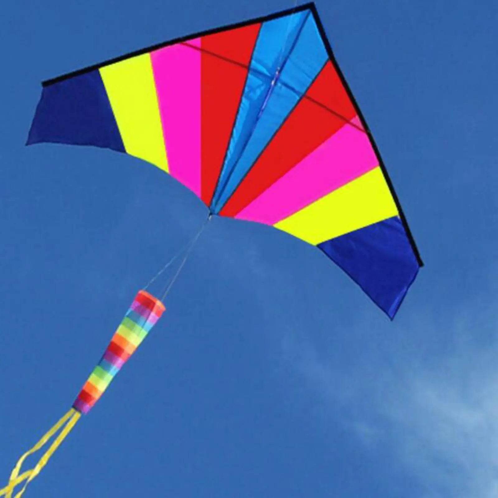 Rainbow Fly Kite Beginner Single Line Multicolor Delta Kite - ToylandEU