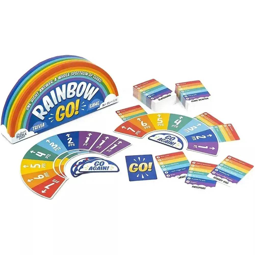 Fast Paced Trivia Card Game Rainbow Go Clue Power Fun - ToylandEU