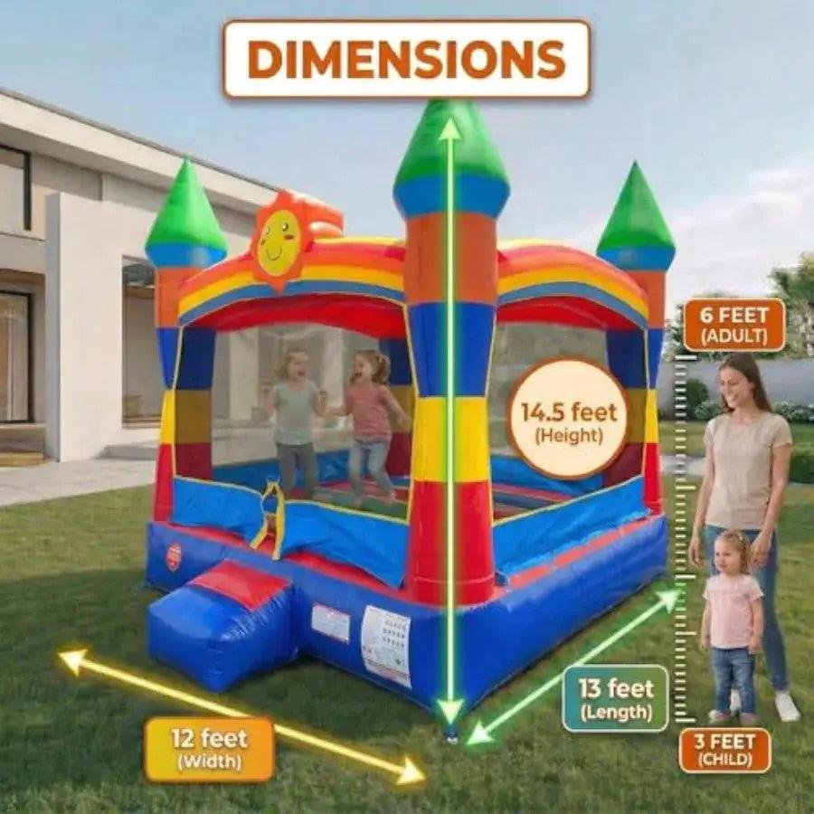  Rainbow Inflatable Bounce House For Kids Outdoor Safe -  ToylandEU™