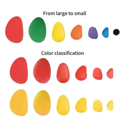  Rainbow Pebbles Stacking Toy Set Montessori Open Ended Learning For Toddlers Ages 14 Months And Up -  ToylandEU™
