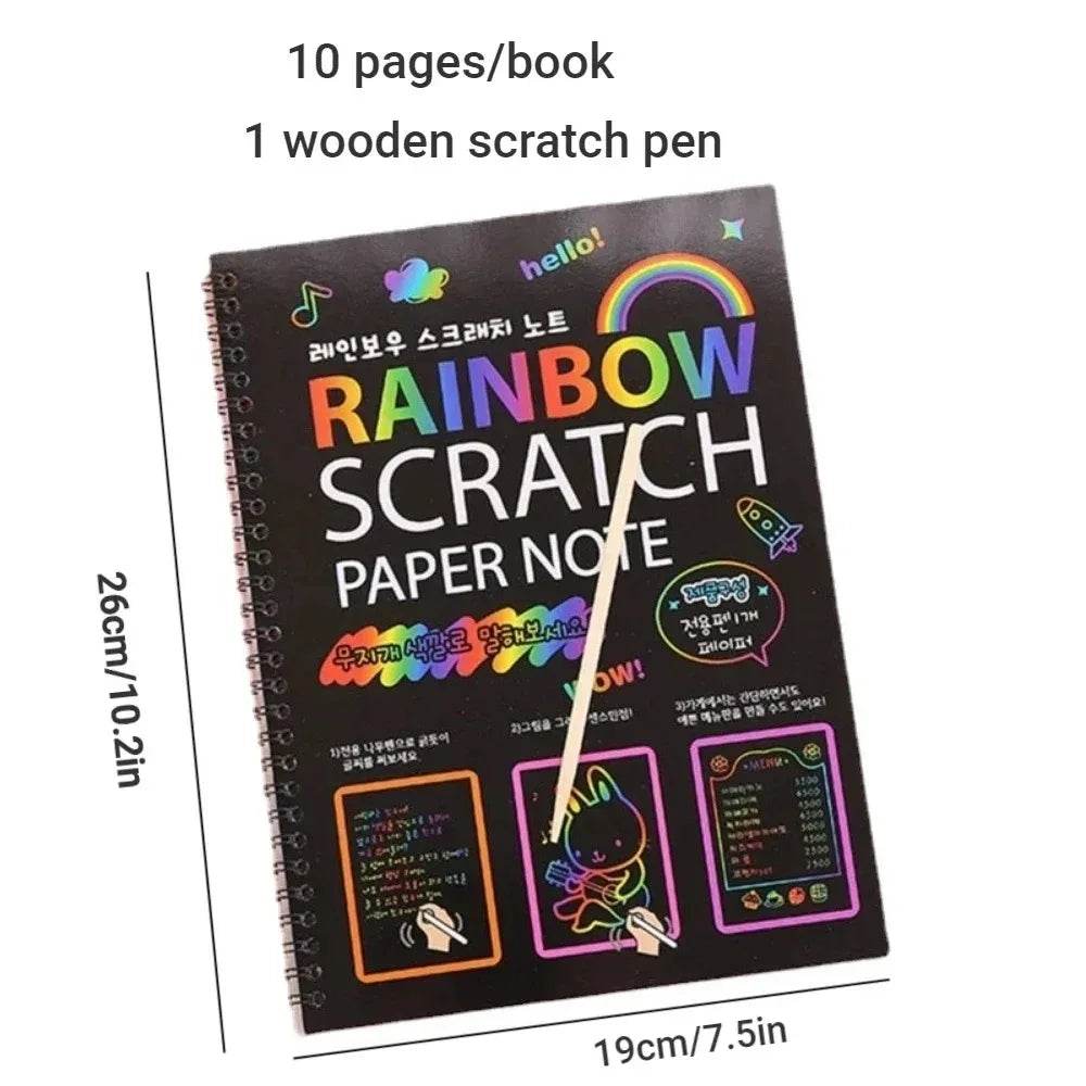 Rainbow Scratch Art Book: Unleash Creativity with Montessori Fun! - ToylandEU