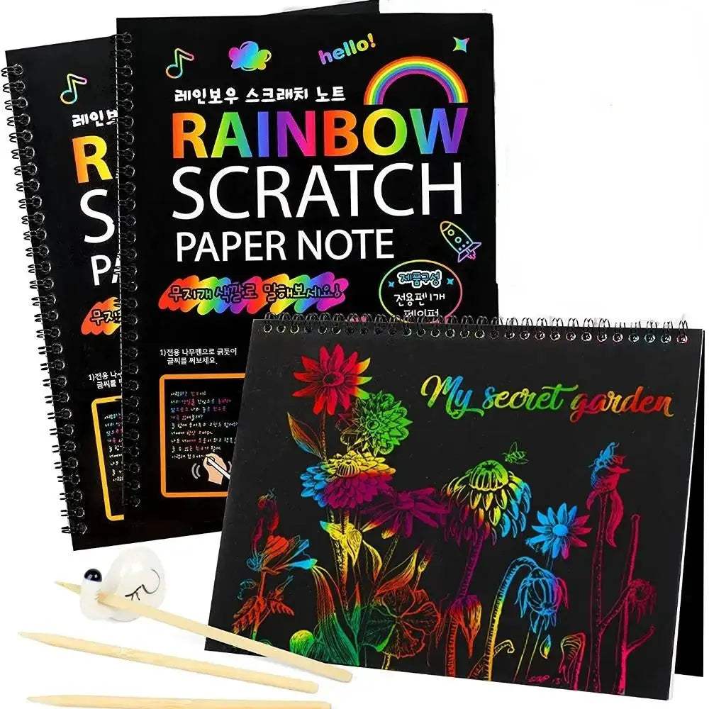Rainbow Scratch Off Paper Set For Kids Premium Educational Toy - ToylandEU