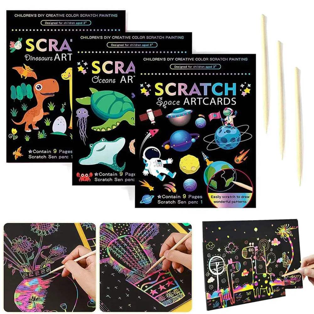 Rainbow Scratch Off Paper Set For Kids Premium Educational Toy - ToylandEU