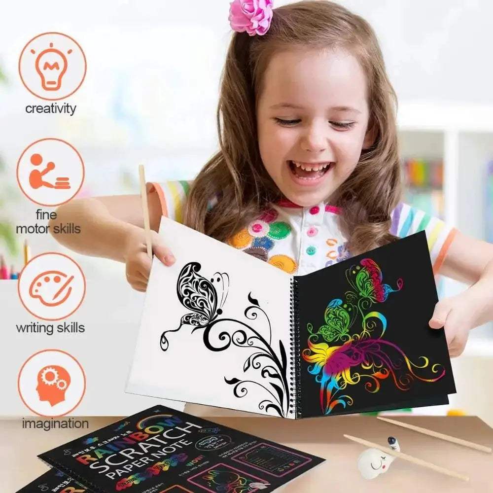 Rainbow Scratch Off Paper Set For Kids Premium Educational Toy - ToylandEU