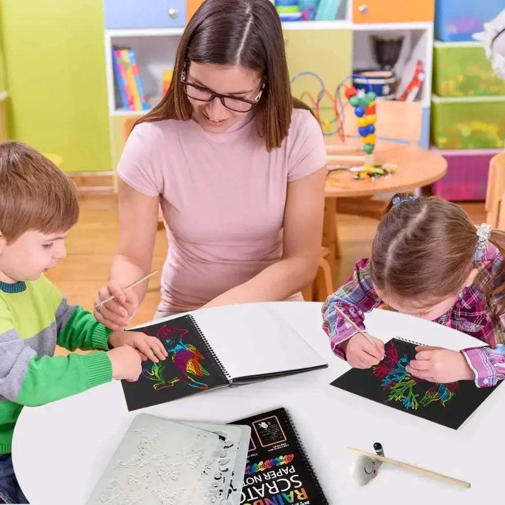 Rainbow Scratch Off Paper Set For Kids Premium Educational Toy - ToylandEU