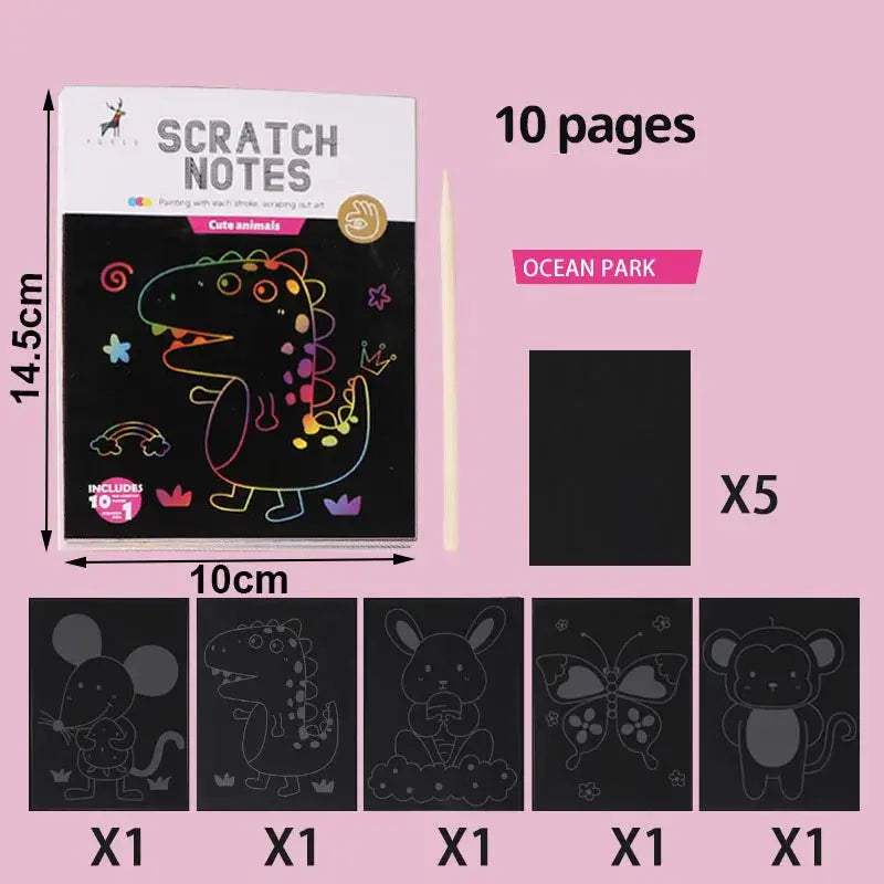 Rainbow Scratch Off Paper Set For Kids Premium Educational Toy - ToylandEU
