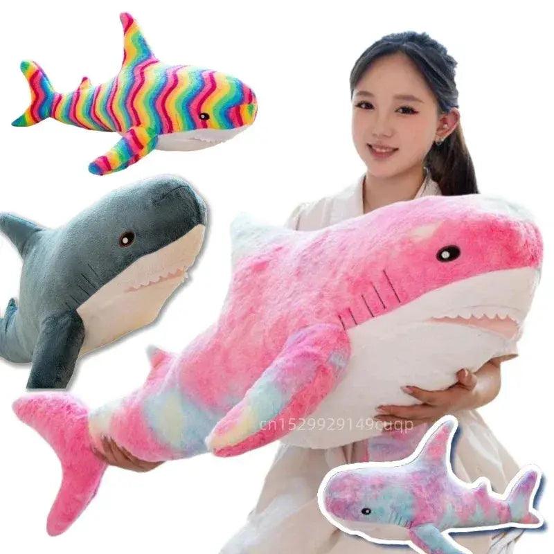  Rainbow Shark Plush Pillow For Kids Cozy Hugs -  ToylandEU™