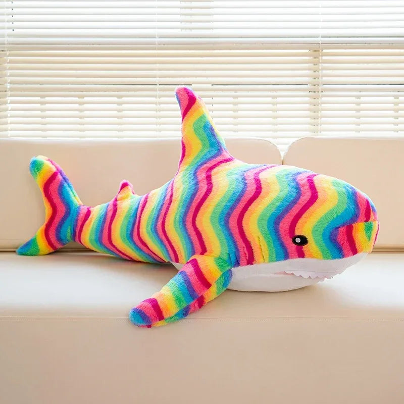 Rainbow Shark Plush Pillow for Kids Cozy Hugs and Comfort - ToylandEU