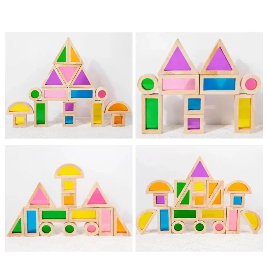 Rainbow Wooden Blocks For Learning And Creative Play - ToylandEU