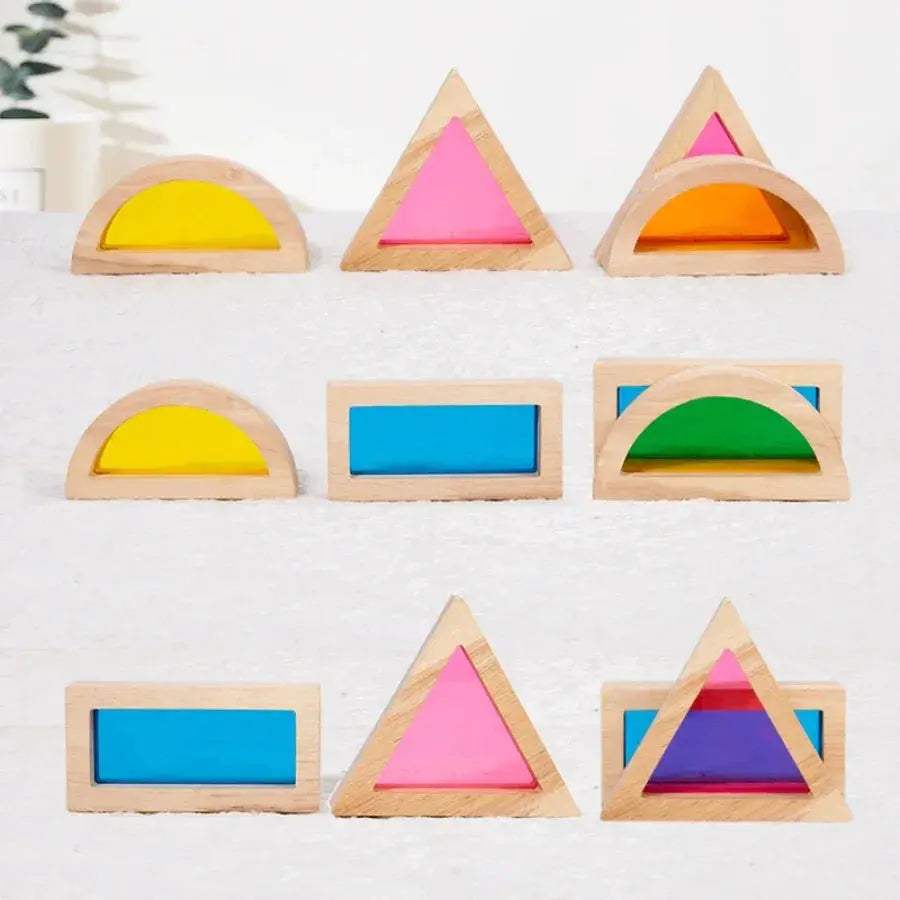  Rainbow Wooden Blocks For Learning And Non Toxic Play -  ToylandEU™