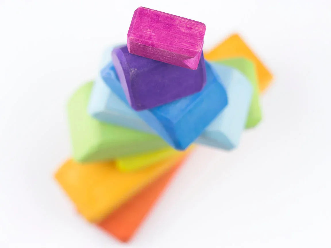 Rainbow Wooden Stacker Toy Sailboat Handmade Birch Wood - ToylandEU