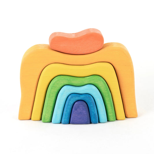 Rainbow Wooden Stacking Blocks for Open Ended Imaginative Play - ToylandEU