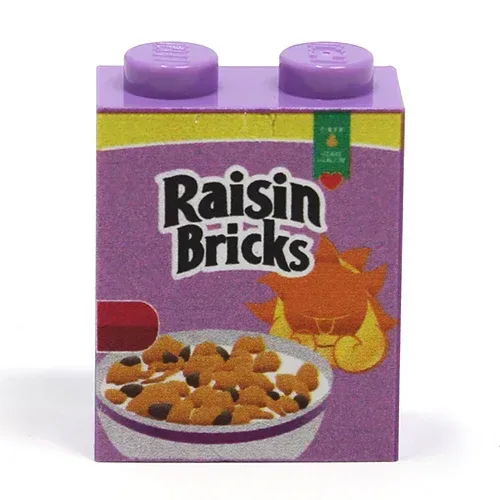 Raisin Bricks Cereal 1x2x2 Brick on real LEGO part - B3 Customs - ToylandEU