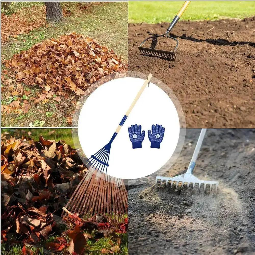  Kids Small Rake Garden Rake And Gloves Kit For Outdoor Gardening -  ToylandEU™