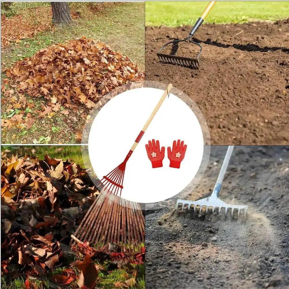  Kids Small Rake Garden Rake And Gloves Kit For Outdoor Gardening -  ToylandEU™