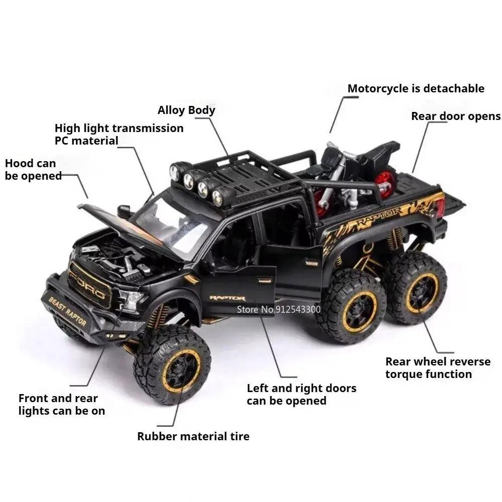  Raptor F150 Diecast Car Model With Doors Open Light -  ToylandEU™
