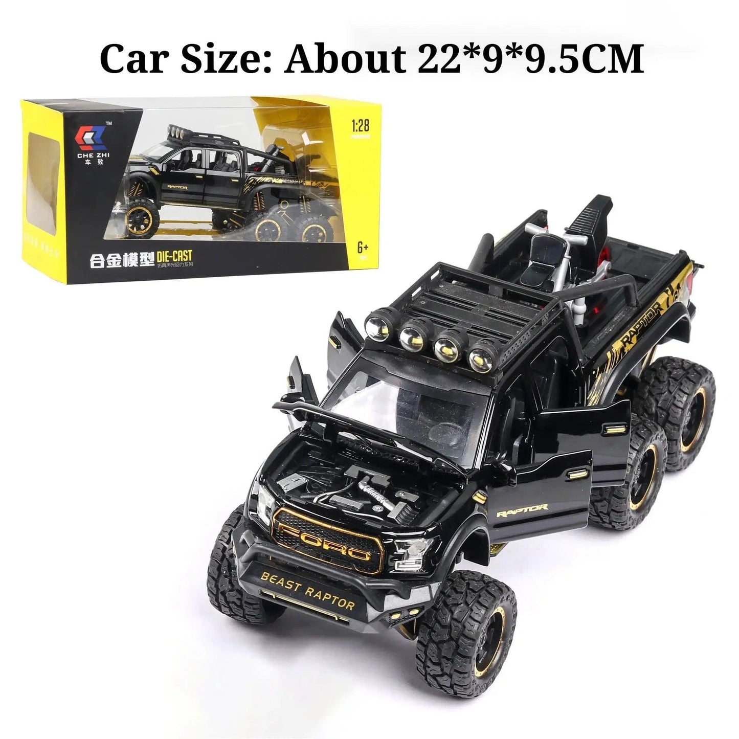  Raptor F150 Diecast Car Model With Doors Open Light -  ToylandEU™