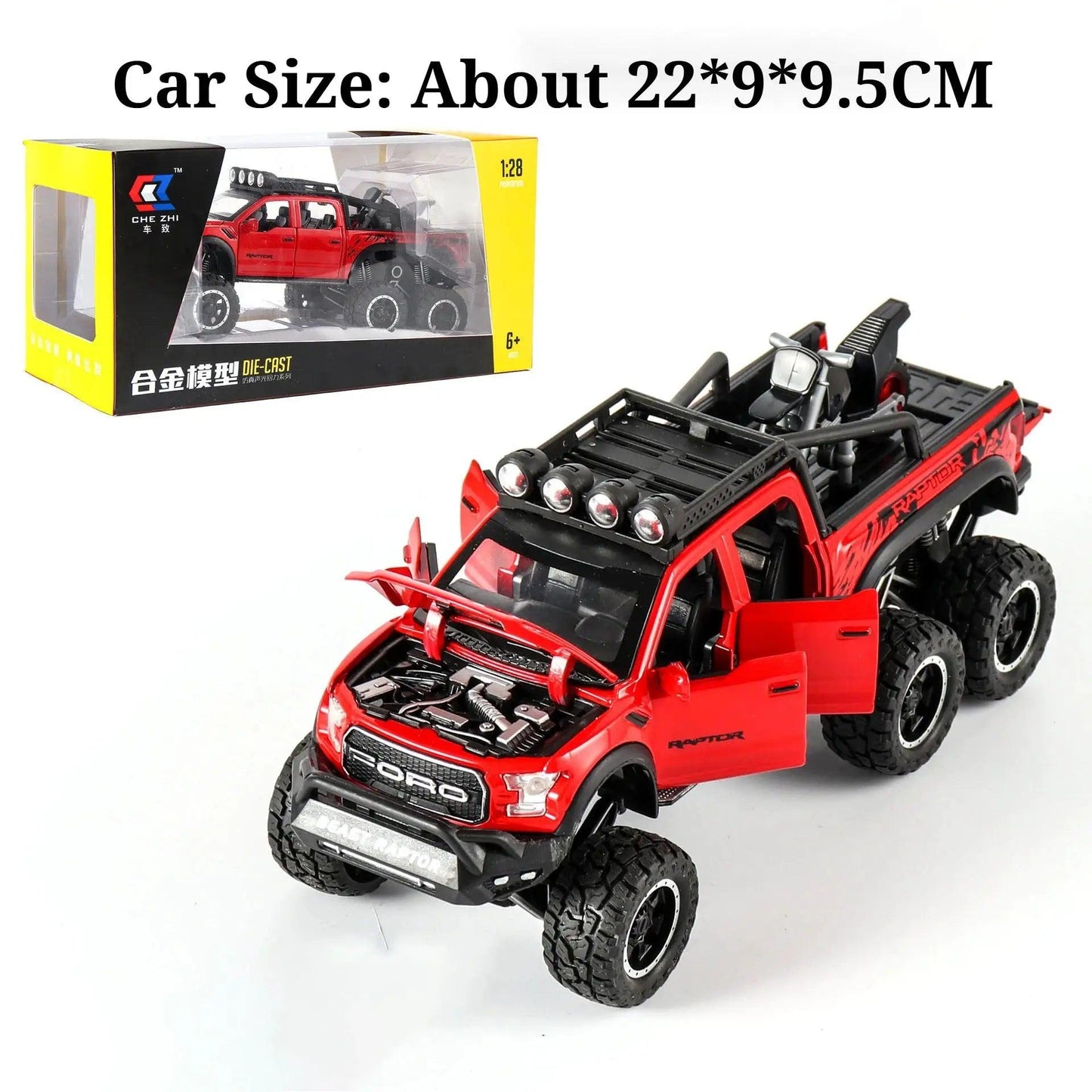  Raptor F150 Diecast Car Model With Doors Open Light -  ToylandEU™