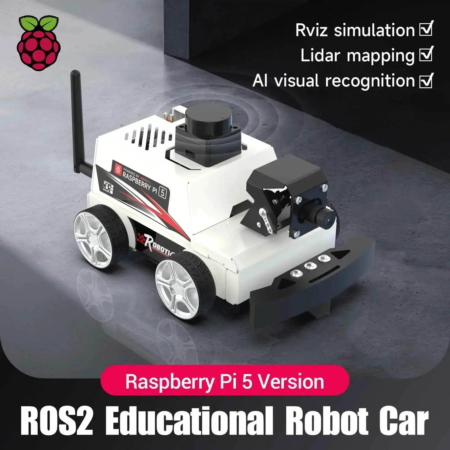  Raspberry Pi 5 Car ROS2 Educational Robot Kit with Lidar -  ToylandEU™
