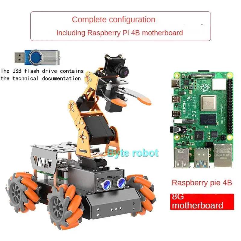  Raspberry Pi Open Source AI Robot Kit 4WD Arm -  ToylandEU™