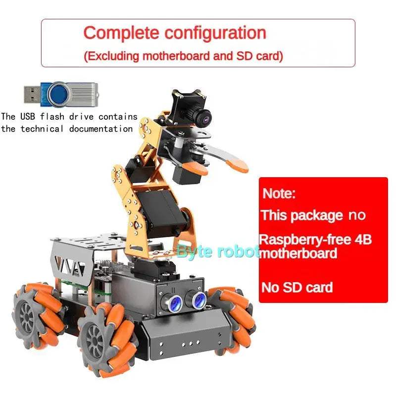  Raspberry Pi Open Source AI Robot Kit 4WD Arm -  ToylandEU™
