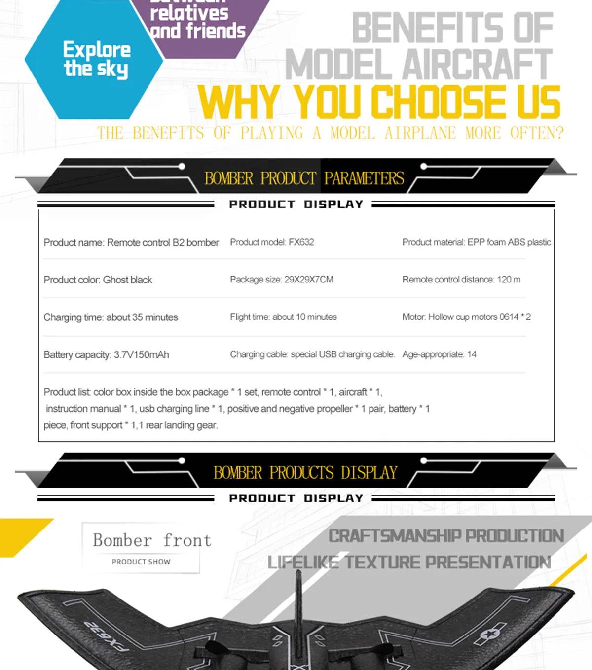 Rc Plane Flying Bear Fx632 Remote Controlled Glider Toy - ToylandEU