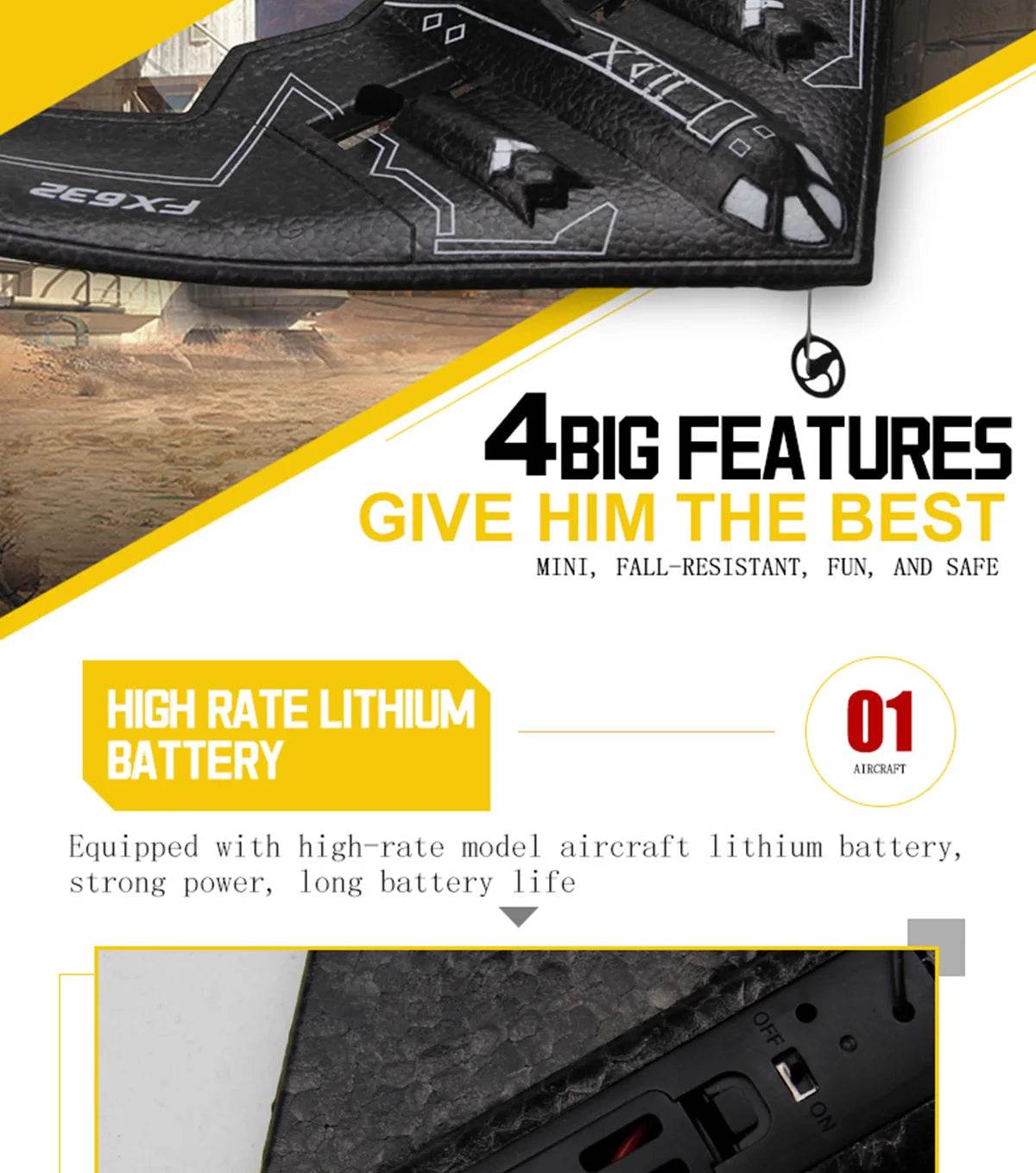 Rc Plane Flying Bear Fx632 Remote Controlled Glider Toy - ToylandEU