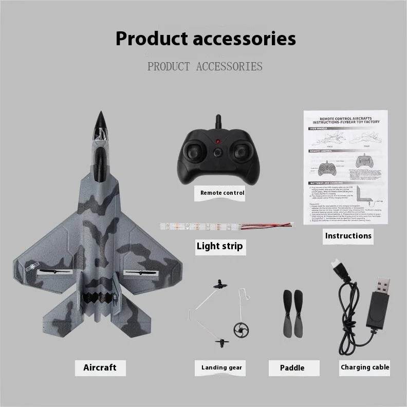 Rc Plane Fx622 Remote Control Aircraft F22 Fighter Toy - ToylandEU