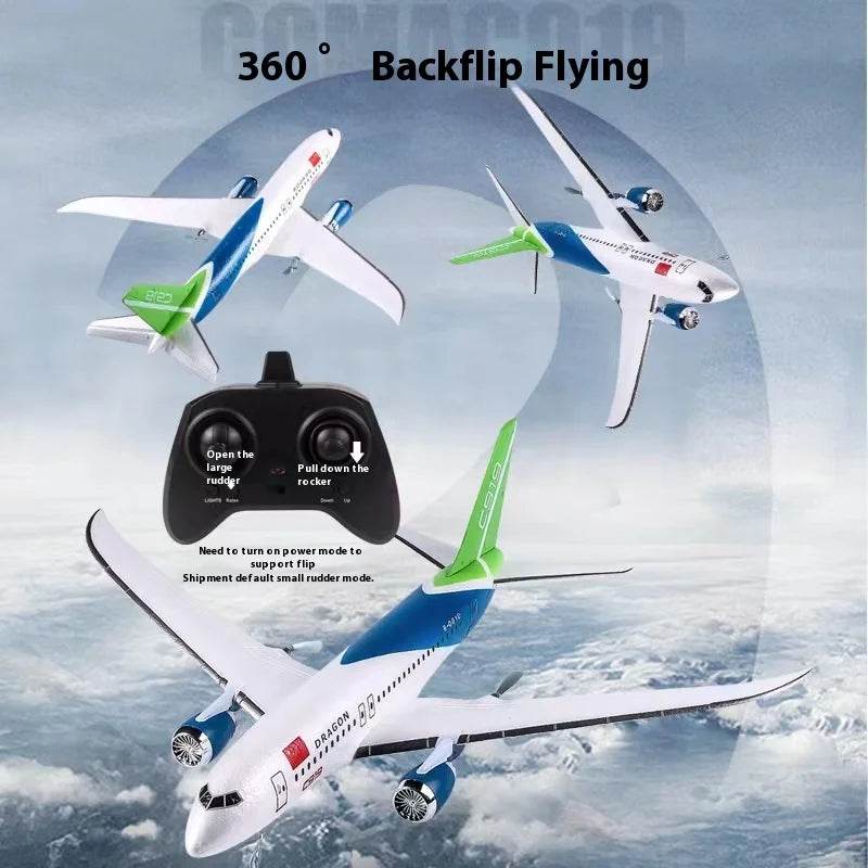 Rc Plane Qf008b Glider C919 Three Channel Remote Control Foam Aircraft Fixed Wing Diy Assembly Model for Children Gift - ToylandEU