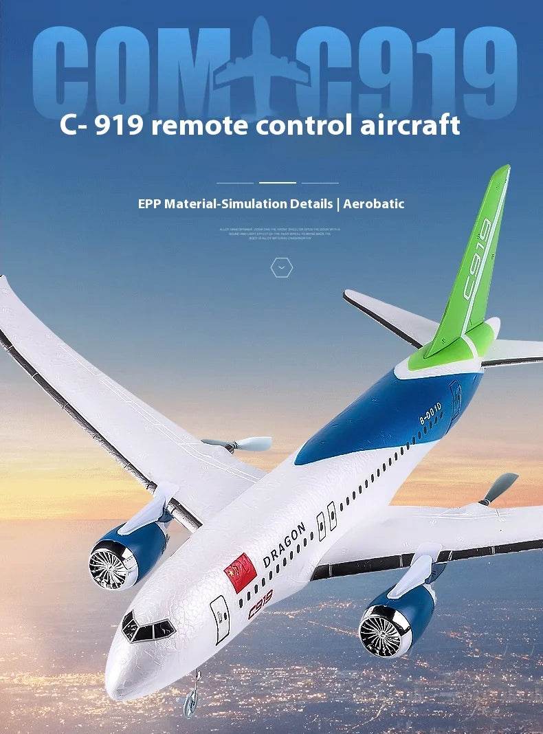 Rc Plane Qf008b Glider C919 Three Channel Remote Control Foam Aircraft Fixed Wing Diy Assembly Model for Children Gift - ToylandEU