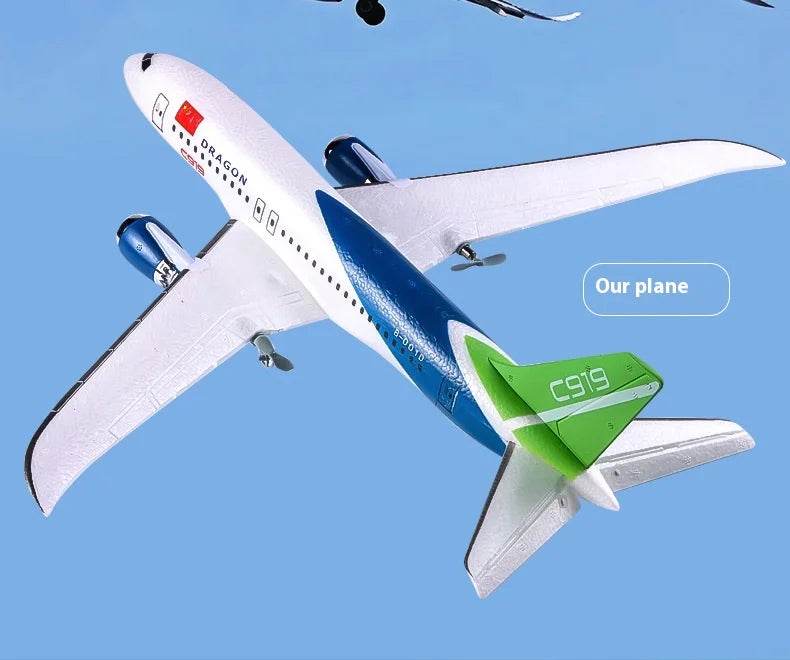 Rc Plane Qf008b Glider C919 Three Channel Remote Control Foam Aircraft Fixed Wing Diy Assembly Model for Children Gift - ToylandEU
