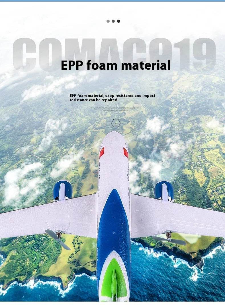 Rc Plane Qf008b Glider C919 Three Channel Remote Control Foam Aircraft Fixed Wing Diy Assembly Model for Children Gift - ToylandEU