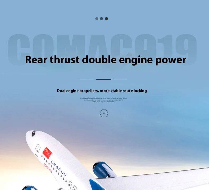 Rc Plane Qf008b Glider C919 Three Channel Remote Control Foam Aircraft Fixed Wing Diy Assembly Model for Children Gift - ToylandEU