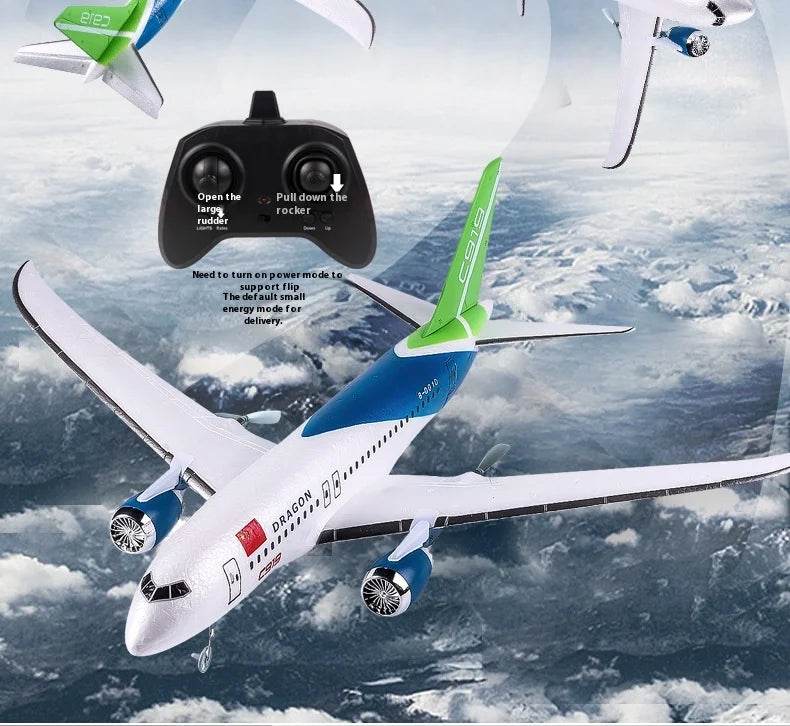 Rc Plane Qf008b Glider C919 Three Channel Remote Control Foam Aircraft Fixed Wing Diy Assembly Model for Children Gift - ToylandEU