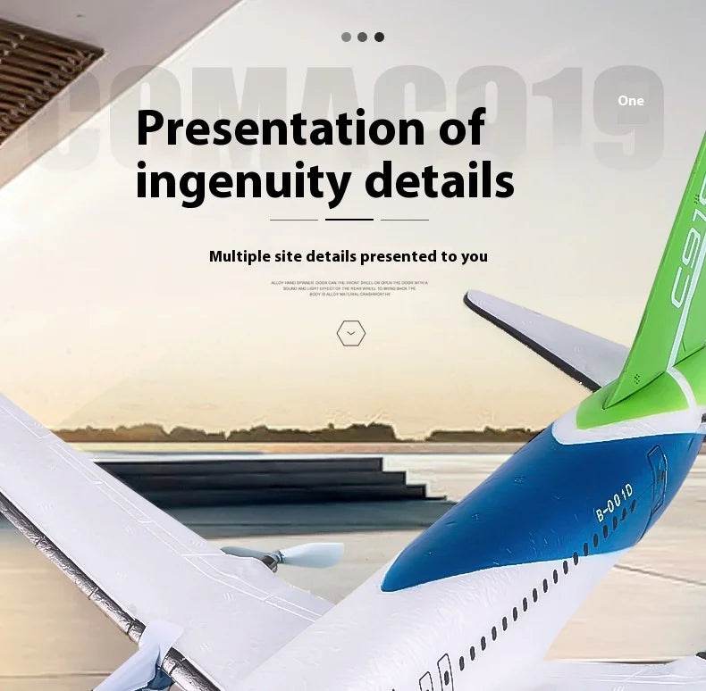 Rc Plane Qf008b Glider C919 Three Channel Remote Control Foam Aircraft Fixed Wing Diy Assembly Model for Children Gift - ToylandEU