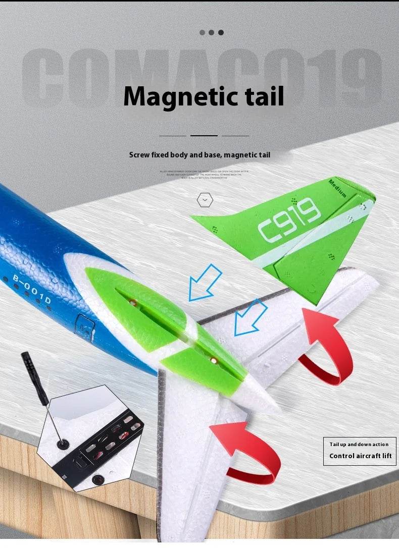 Rc Plane Qf008b Glider C919 Three Channel Remote Control Foam Aircraft Fixed Wing Diy Assembly Model for Children Gift - ToylandEU