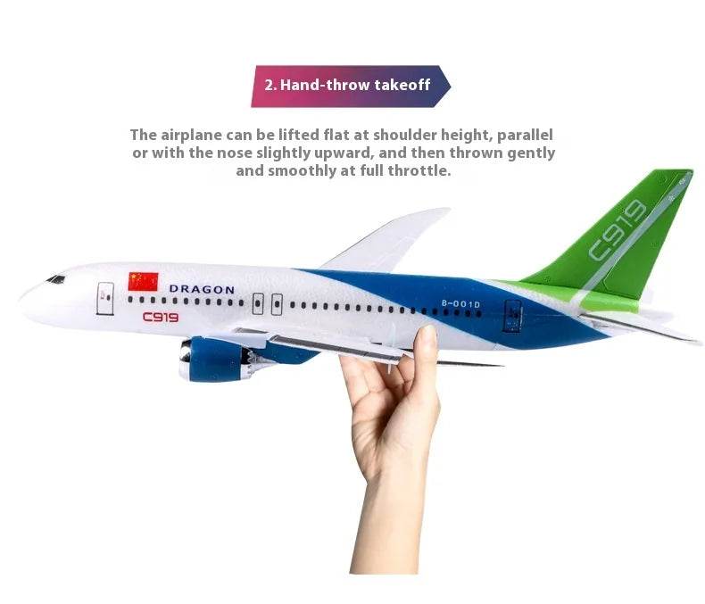 Rc Plane Qf008b Glider C919 Three Channel Remote Control Foam Aircraft Fixed Wing Diy Assembly Model for Children Gift - ToylandEU