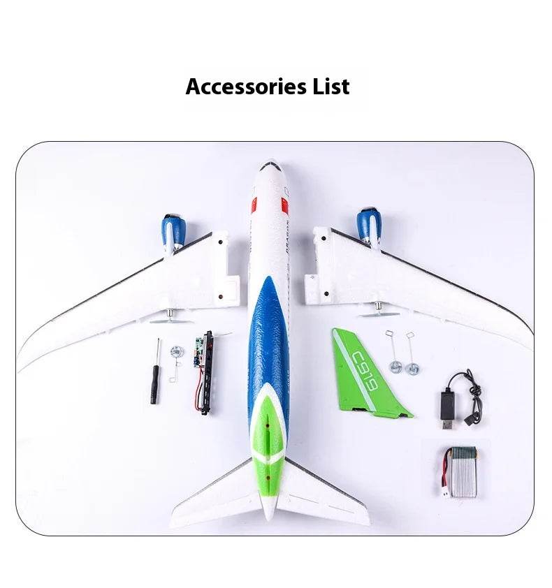 Rc Plane Qf008b Glider C919 Three Channel Remote Control Foam Aircraft Fixed Wing Diy Assembly Model for Children Gift - ToylandEU