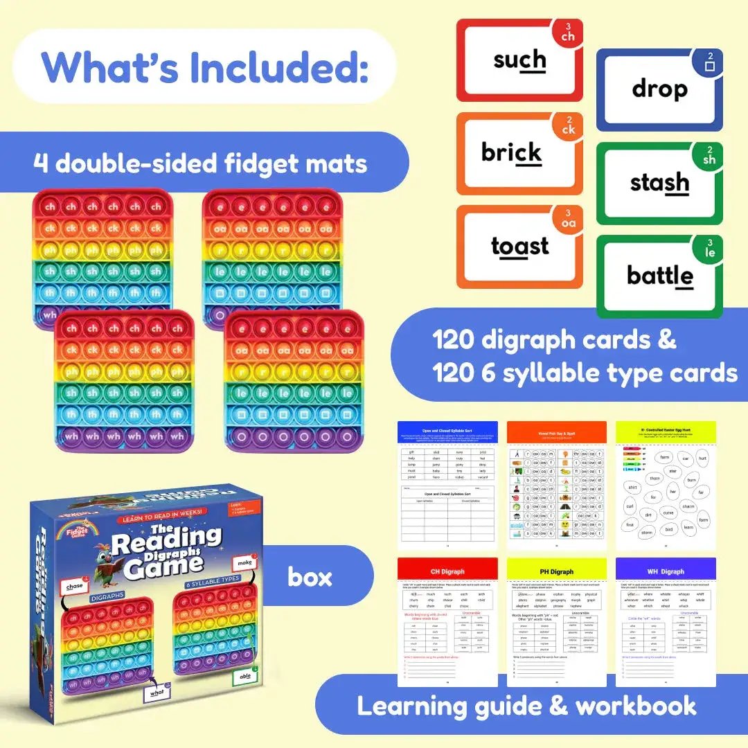 Reading Digraphs Game For Phonics Fluency And Comprehension - The Fidget Games