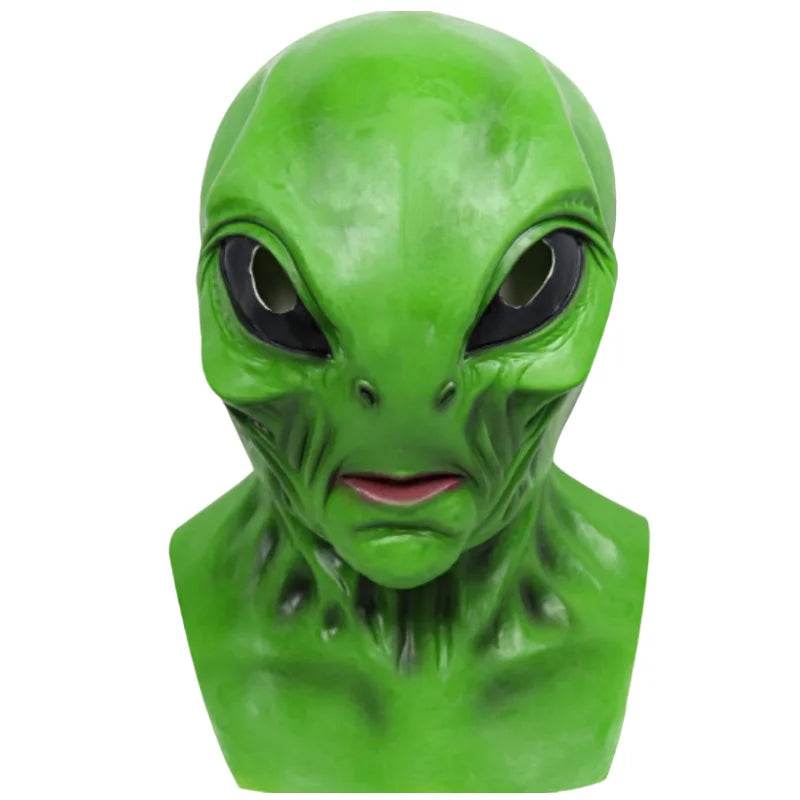 Realistic Alien Masks UFO Green Latex Headdress For Adults - ToylandEU