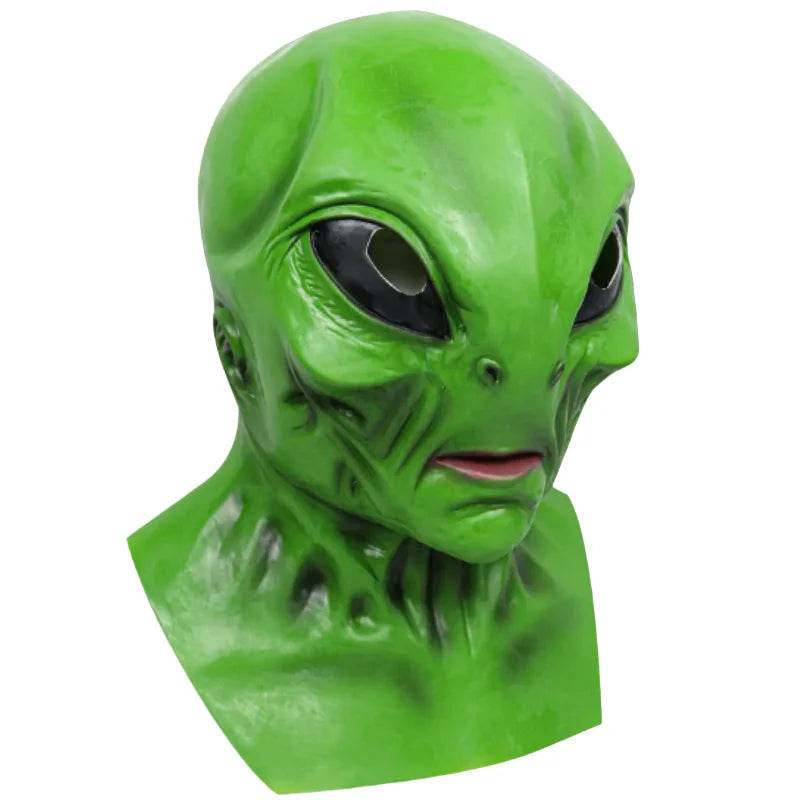 Realistic Alien Masks UFO Green Latex Headdress For Adults - ToylandEU