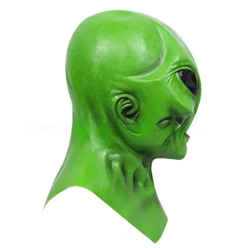 Realistic Alien Masks UFO Green Latex Headdress For Adults - ToylandEU