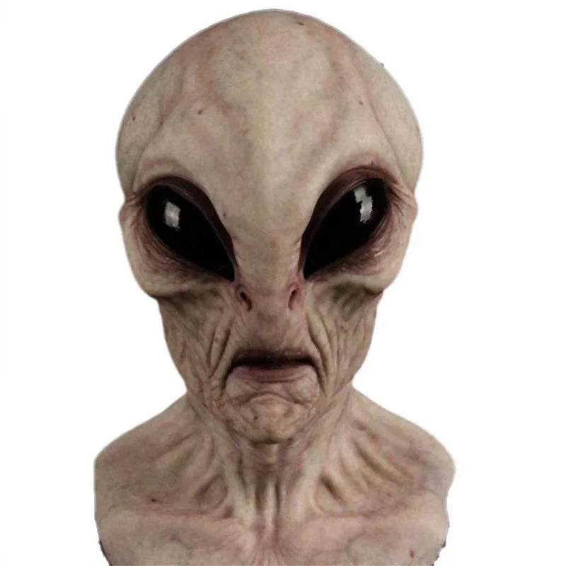 Realistic Alien Masks UFO Green Latex Headdress For Adults - ToylandEU