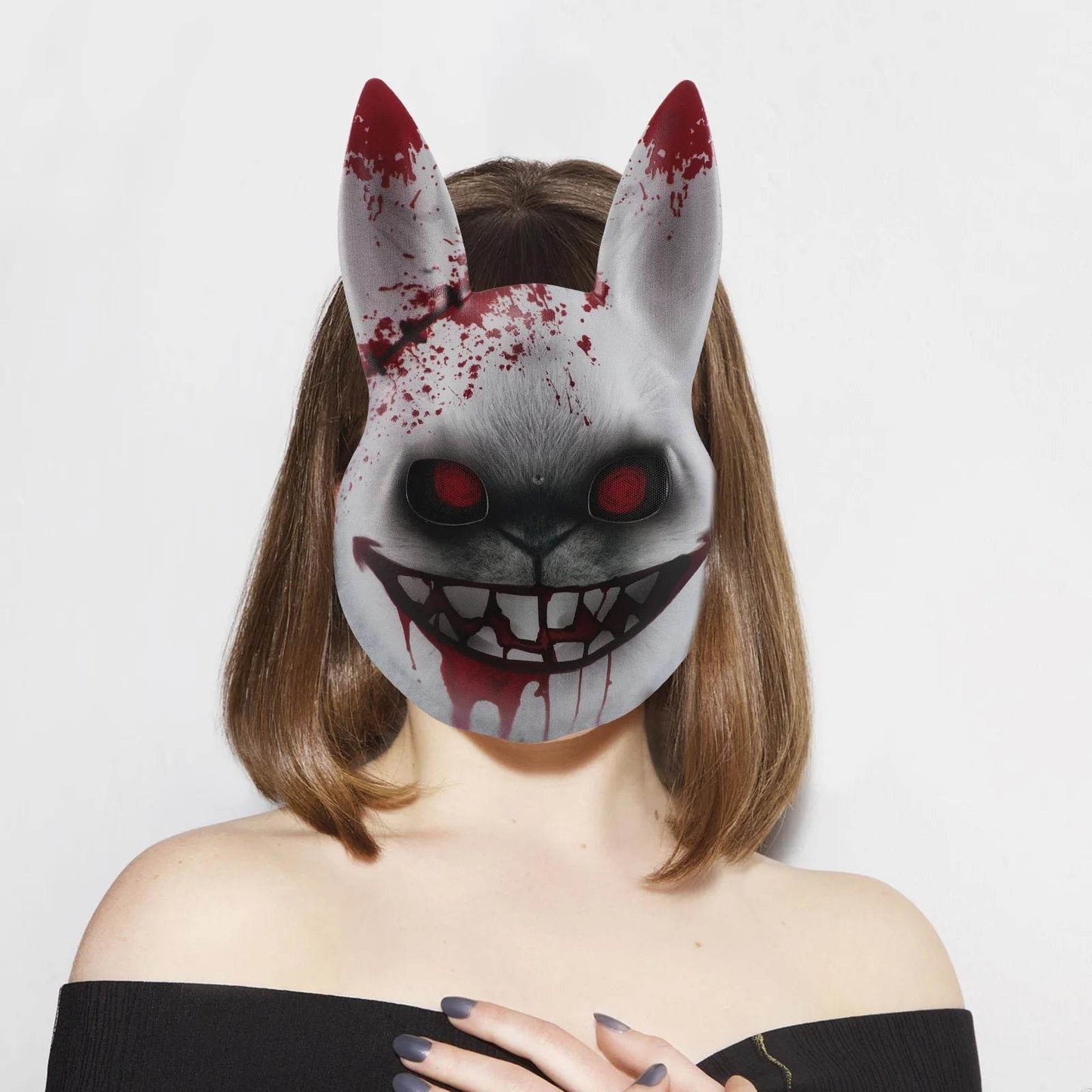 Realistic Anime Rabbit Mask Horror Themed Elastic Band Party - ToylandEU