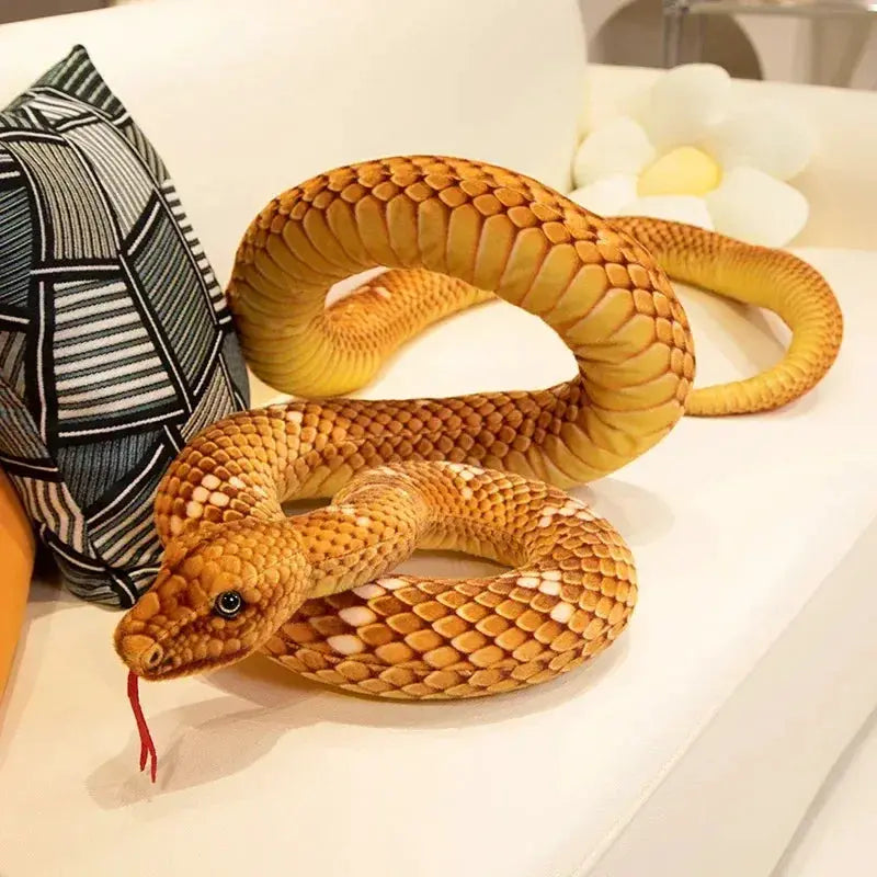Realistic Cobra Plush Toy 70-280cm Soft Cotton Cuddle - ToylandEU